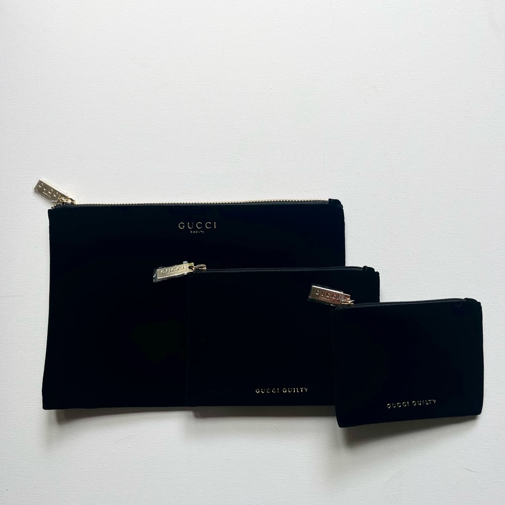 Gucci Guilty Rare Black Velvet Cosmetic Bag Set